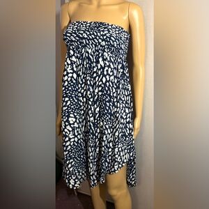 Seraphine strapless blue & white dress. Sz.2